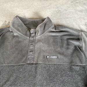 Columbia Fleece Pullover Sweatshirt Mens 4X  Grey Mock Neck Snap Up Top Gorpcore